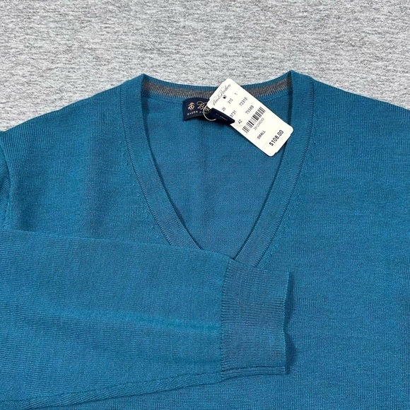 Brooks Brothers Other - Brooks Brothers Sweater Mens Size Small Blue Merino Wool Blend V-Neck Preppy